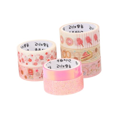 Homoyoyo 7 Rollen Washi Tape Dekoratives Klebeband für DIY Handwerke Scrapbooking Journaling Farbenfroh mit Glitzereffekten für und Bastelprojekte von Homoyoyo
