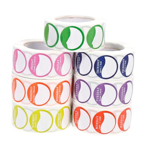 Homoyoyo 7 Rollen Wochentags Aufkleber Montag bis Farbcodierte Abziehbare Etiketten mit Hoher Haftkraft für Küche Lager und Organisation Beschreibbar und Rückstandsfrei Entfernbar Homoyoyo 7 Rollen Wochentags Aufkleber Montag bis Farbcodierte Abziehbare Etiketten mit Hoher Haftkraft für Küche Lager und Organisation Beschreibbar und Rückstandsfrei Entfernbar von Homoyoyo