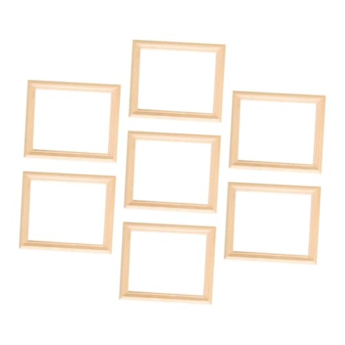 Homoyoyo 7 Stück Teiliges Miniatur Bilderrahmen Holz Handgefertigte Hohlrahmen für Puppenhaus Dekoration Kreative Diy Wandkunst für Wohnräume Geschenkidee für Bastelfreunde von Homoyoyo