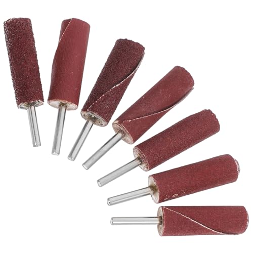 Homoyoyo 7 Stück Teiliges Schleiftrommel Verschiedenen Körnungen Schleifhülsen Abrasive Flap Wheel für Bohrmaschine Zylindrische Schleifköpfe für Holz Metall Kunststoff Vielseitige von Homoyoyo