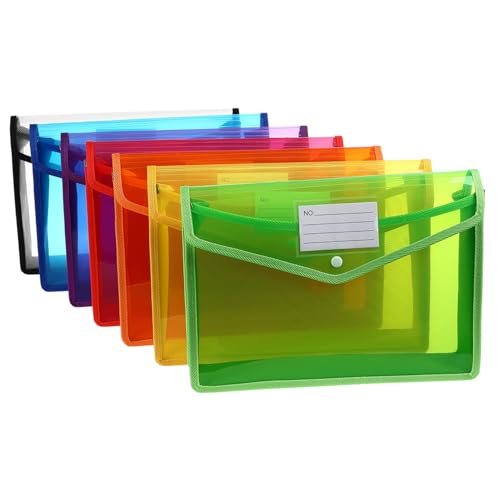 Homoyoyo 7 Stück Teiliges Transparente Dokumentenumschläge mit Druckknopfverschluss Aktenordner für Büroorganisation Praktische Schreibwaren Taschen Weiß Rot Blau Orange Grün und Gelb Homoyoyo 7 Stück Teiliges Transparente Dokumentenumschläge mit Druckknopfverschluss Aktenordner für Büroorganisation Praktische Schreibwaren Taschen Weiß Rot Blau Orange Grün und Gelb von Homoyoyo