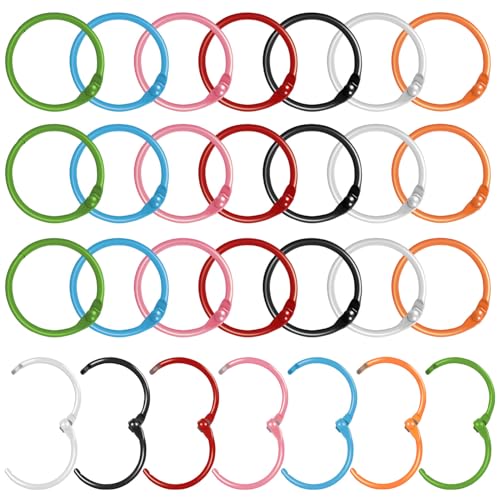 Homoyoyo 70 Stück Teiliges Bunte Metallbuchringe für Karteikarten und Scrapbooking Kleine Robuste Binder Ringe mit Sicherem Verschluss Langlebig Vielseitig für Schlüsselanhänger und von Homoyoyo