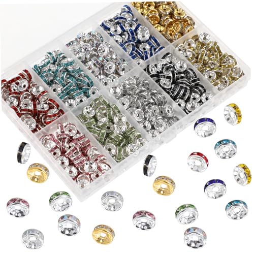 Homoyoyo 700 Stück Teiliges Rondelle Perlen Bunte Strass Abstandshalter Flache Runde Lose Perlen für DIY Schmuckherstellung Armbänder Halsketten Kreative Bastelideen Homoyoyo 700 Stück Teiliges Rondelle Perlen Bunte Strass Abstandshalter Flache Runde Lose Perlen für DIY Schmuckherstellung Armbänder Halsketten Kreative Bastelideen von Homoyoyo