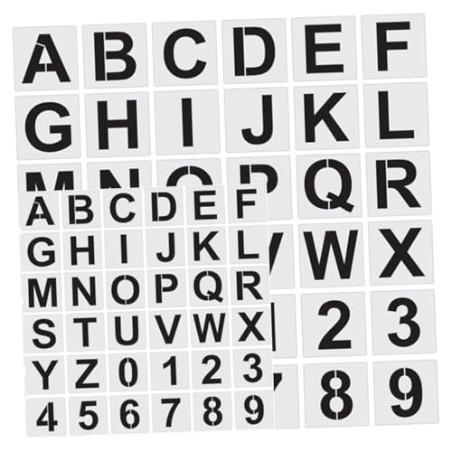 Homoyoyo 72 Stück Wiederverwendbare Waschbare Buchstaben Schablonen Teiliges Vorlagen für Mehrfunktionale DIY Bastelmalerei und Kinderhandwerk von Homoyoyo