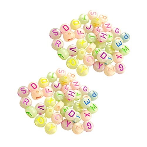 Homoyoyo 720 Stück Leuchtende Buchstabenperlen Runde DIY Bastelperlen für Armbänder Schmuck und Handwerk für Kreative Projekte und Designs Packung von Homoyoyo