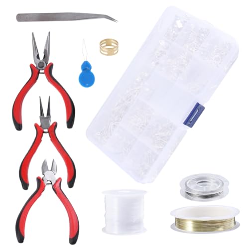 Homoyoyo 768Stücke DIY Schmuckzubehör Zangen Pinzetten und Nadelringen für Herstellung von Ohrhaken und Armbändern Vielseitig Einsetzbar für Projekte Homoyoyo 768Stücke DIY Schmuckzubehör Zangen Pinzetten und Nadelringen für Herstellung von Ohrhaken und Armbändern Vielseitig Einsetzbar für Projekte von Homoyoyo