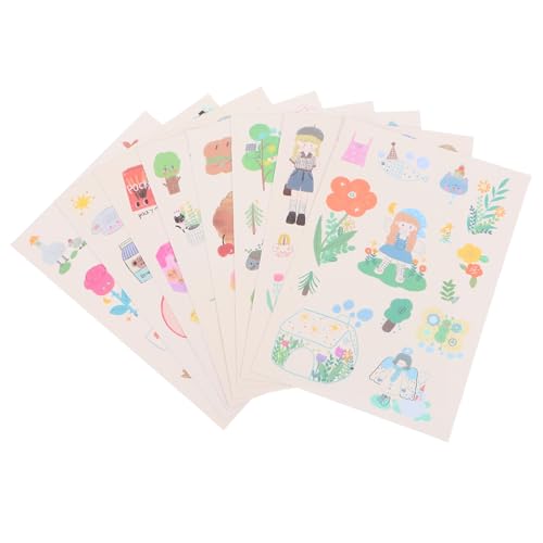Homoyoyo 8 Blatt Koreanische Mobiltelefonaufkleber Handwerksetiketten Gepäck Aufkleber tropischer Aufkleber Sammelalbum liefert Handkontoaufkleber Snowboard-Aufkleber Zubehör basteln Papier von Homoyoyo