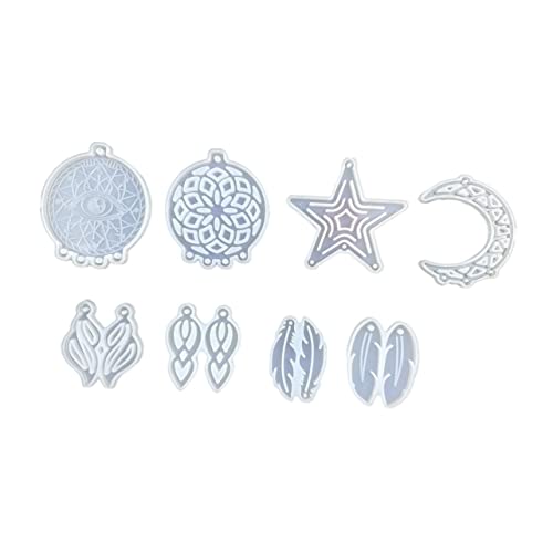 Homoyoyo 8 Stück Dream Catcher Silikonformen Set Teiliges Set für DIY Schmuck Dekoration Gießform für mit Sternen Mond und Federn Einfach zu Verwenden Reinigen Homoyoyo 8 Stück Dream Catcher Silikonformen Set Teiliges Set für DIY Schmuck Dekoration Gießform für mit Sternen Mond und Federn Einfach zu Verwenden Reinigen von Homoyoyo