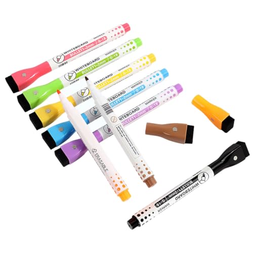 Homoyoyo 8 Stück Magnetische Whiteboard Stifte Bunte Abwischbare Marker für Kreatives Zeichnen und Schreiben Sicher für Schule und Büro von Homoyoyo