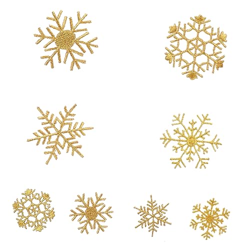 Homoyoyo 8 Stück Patches nähen Schnee Stickerei-DIY-Patch Kleiderapplikation Stoff Basteln für schuhreparatur funky unikal shoe charms dekorativer Aufnäher Weihnachtspatch Polyesterfaden von Homoyoyo