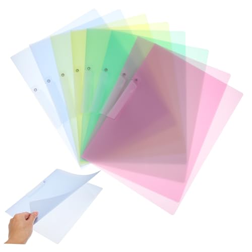 Homoyoyo 8 Stück Teiliges Aktenordner mit Schwingclip Robuste Kunststoff Ordner in Blau Grün Gelb Wiederverwendbare Dokumentenhalter für Büro und Schule Stilvolles Design Langlebig und von Homoyoyo