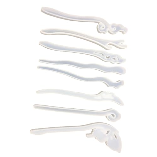 Homoyoyo 8 Stück Teiliges DIY Haarspangen Gießform für Harz Schmuck Basteln Langlebiges Resin Craft Tool mit Verschiedenen Haarnadel Formen Geeignet für Epoxidharz und Polymer Clay von Homoyoyo