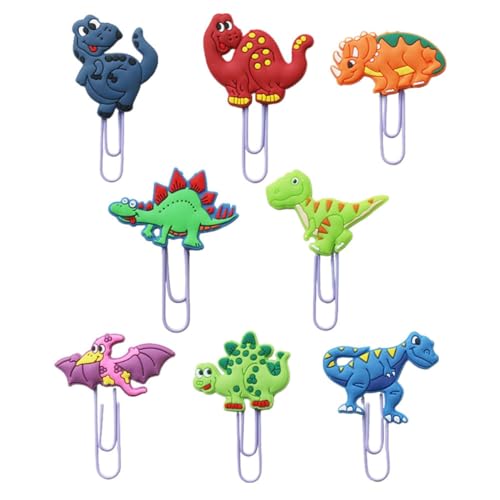 Homoyoyo 8 Stück Teiliges Dinosaurier Büroklammern Süße Kreative Papierclips aus PVC für Dokumente Briefe und Notizen für Bürobedarf Zufällige Farbe Zufällige Farbe von Homoyoyo
