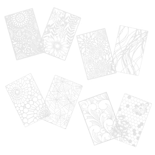 Homoyoyo 8 Stück Teiliges Diy Schablonen für Handgezeichnete Blumenmuster Wiederverwendbare Malvorlagen Robustem Pet für Scrapbooking und Bastelprojekte von Homoyoyo