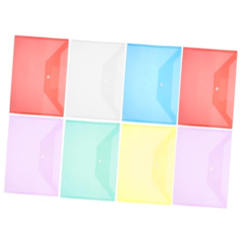 Homoyoyo 8 Stück Teiliges Dokumententaschen mit Druckknopfverschluss Transparente Kunststoff Dateiordner für Büro und Zuhause zur Organisation von Unterlagen und Rechnungen von Homoyoyo