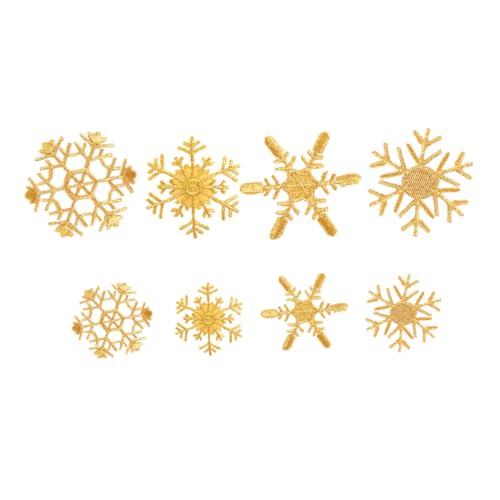 Homoyoyo 8 Stück Teiliges Goldene Schneeflocken Aufnäher aus Langlebigem Polyester Glänzende Stickerei für DIY Kleidung Umweltfreundlich und Hautfreundlich Weihnachtsdekoration und Homoyoyo 8 Stück Teiliges Goldene Schneeflocken Aufnäher aus Langlebigem Polyester Glänzende Stickerei für DIY Kleidung Umweltfreundlich und Hautfreundlich Weihnachtsdekoration und von Homoyoyo