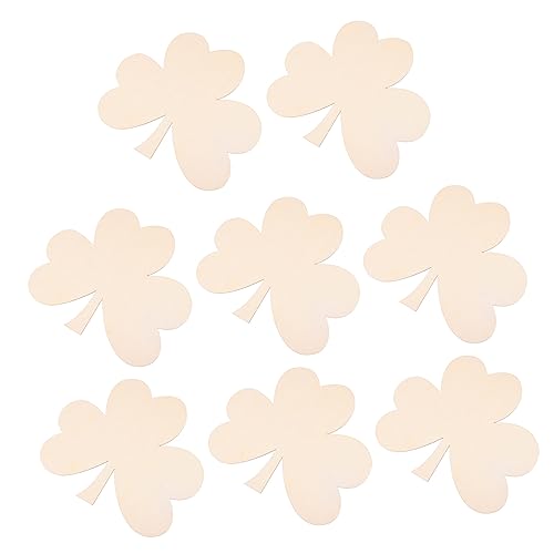 Homoyoyo 8 Stück Teiliges Holz Kleeblatt Dekorationsset Unlackierte Holzschnittformen für Patrick's Day Bastelbedarf DIY Handwerk und Festliche Dekoration von Homoyoyo