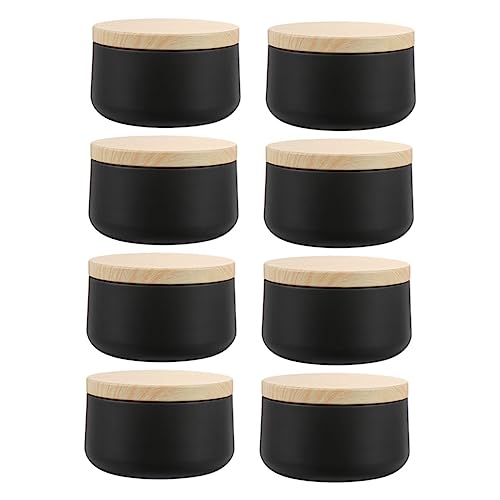 Homoyoyo 8 Stück Teiliges Kerzenbehälter mit Holzdeckel für DIY Duftkerzen und Schmuckaufbewahrung Boxen für Hochzeiten und Partys von Homoyoyo