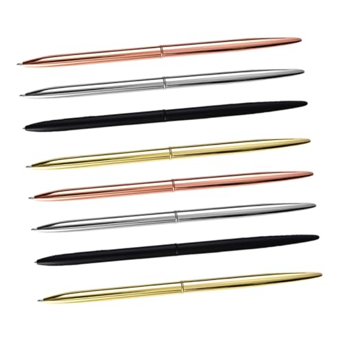 Homoyoyo 8 Stück Teiliges Kugelschreiber aus mit Schwarzer Drehbarer Mechanismus Metall Design in Gold Silber Schwarz und Roségold Langlebig für Büro Empfang und Weihnachtszeit Homoyoyo 8 Stück Teiliges Kugelschreiber aus mit Schwarzer Drehbarer Mechanismus Metall Design in Gold Silber Schwarz und Roségold Langlebig für Büro Empfang und Weihnachtszeit von Homoyoyo