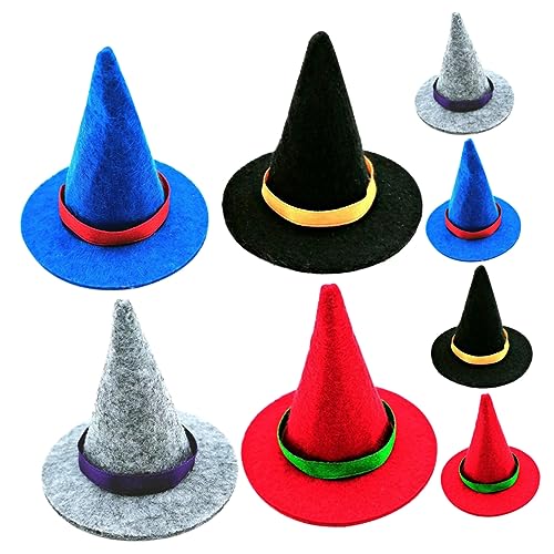 Homoyoyo 8 Stück Teiliges Miniatur Hexenhut Kleine Halloween Hüte Rot Schwarz Dunkelblau als Kuchen und Getränke Deko Diy Party Accessoires für Halloween Festgestaltung Homoyoyo 8 Stück Teiliges Miniatur Hexenhut Kleine Halloween Hüte Rot Schwarz Dunkelblau als Kuchen und Getränke Deko Diy Party Accessoires für Halloween Festgestaltung von Homoyoyo
