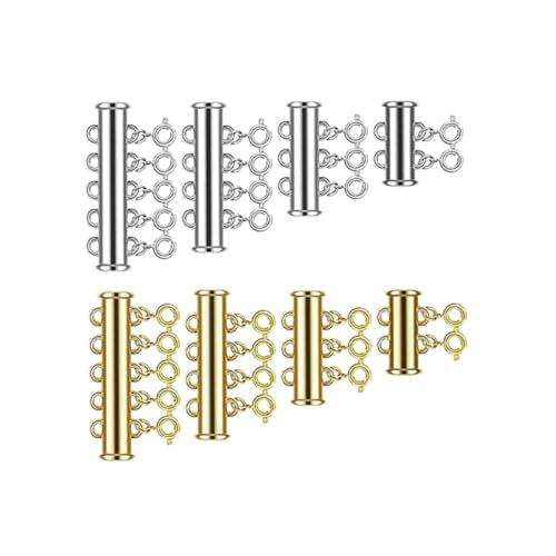Homoyoyo 8 Stück Teiliges Multi Reihen Magnetverschluss mit Federverschluss Silber und Gold Starker Magnetismus Vielseitig für DIY Schmuck Armbänder und Halsketten Einfaches Einrasten Homoyoyo 8 Stück Teiliges Multi Reihen Magnetverschluss mit Federverschluss Silber und Gold Starker Magnetismus Vielseitig für DIY Schmuck Armbänder und Halsketten Einfaches Einrasten von Homoyoyo