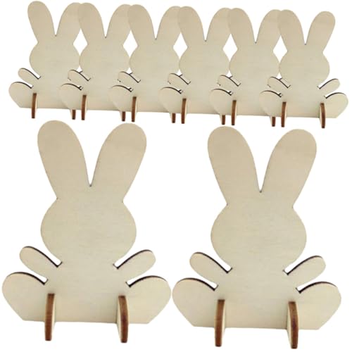 Homoyoyo 8 Stück Teiliges Osterhasen Holzpuzzle DIY Holzfiguren zum Bemalen Langlebige Graffiti Holzchips für Osterdeko Kreative Handwerksfreude für Erwachsene von Homoyoyo