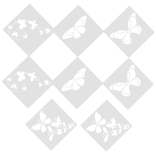 Homoyoyo 8 Stück Teiliges Schmetterling Malvorlagen aus Wiederverwendbare Malschablonen für DIY Bastelvorlagen zur Steigerung der Kreativität für Scrapbooking und Dekoration von Homoyoyo
