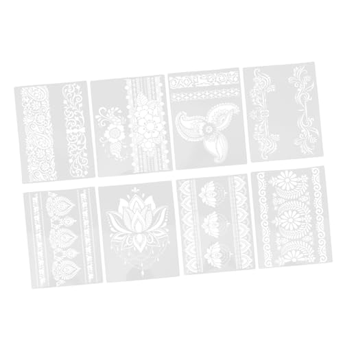 Homoyoyo 8 Stück Teiliges Vintage Flower DIY Stencil aus Langlebigem Pet für Wandmalerei Scrapbooking Holzschilder Möbelgestaltung und Vielseitige Bastelvorlagen von Homoyoyo