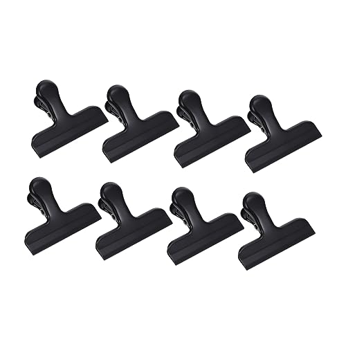 Homoyoyo 8 Stück Verschlussclip Vakuum Beutel Chip Gürtel Schwarze Lebensmittelclips Brottüten-clip Tragbare Büroklammer Kühlschrank Magnetclips Kanister Geld Drücken Rostfreier Stahl Black von Homoyoyo