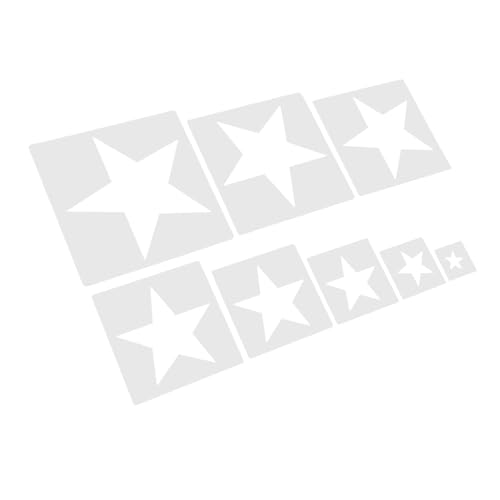 Homoyoyo 8 Teilige Malschablonen Schablonen Zum Zeichnen Basteln Und Für Künstlerbedarf Vorlagen Scrapbooking Stern Vorlagen Set DIY Vorlage Malen Stern Vorlage Weißer Kunststoff von Homoyoyo