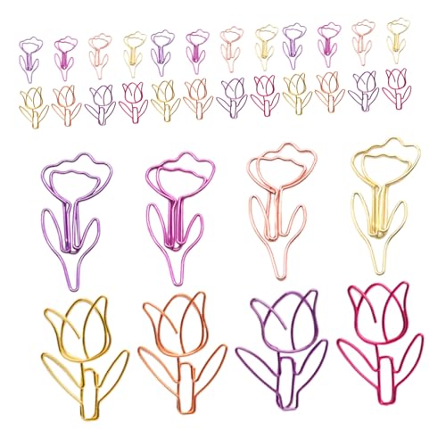 Homoyoyo 80 Stück Blumige Tulpen Büroklammern Bunte Blumenförmige Paperclips für Aktenorganisation Planer-dekoration Schreibwaren für Schule und Büro Homoyoyo 80 Stück Blumige Tulpen Büroklammern Bunte Blumenförmige Paperclips für Aktenorganisation Planer-dekoration Schreibwaren für Schule und Büro von Homoyoyo