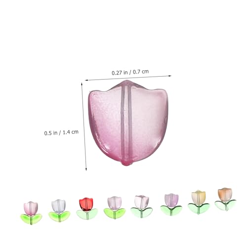 Homoyoyo 80 Stück Teiliges Bunte Tulpen Glasperlen Handgefertigt Glasklar für DIY Schmuckherstellung Armbänder Halsketten Ohrringe Bastelzubehör Schmuckperlen von Homoyoyo
