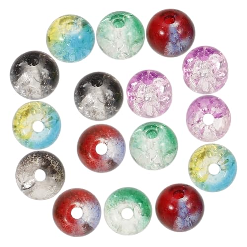 Homoyoyo 80 Stück Zweifarbige Craquelé Glasperlen DIY Schmuckzubehör für Armbänder und Handgemachte Bastelperlen für Kreative Projekte und Schmuckherstellung von Homoyoyo