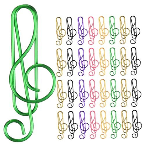 Homoyoyo 85Stücke Farbige Musiknoten Büroklammern Einzigartige Metallklammern Für Dokumente Kreative Büroklammern Für Musiknoten Büroklammern Für Bastelprojekte von Homoyoyo