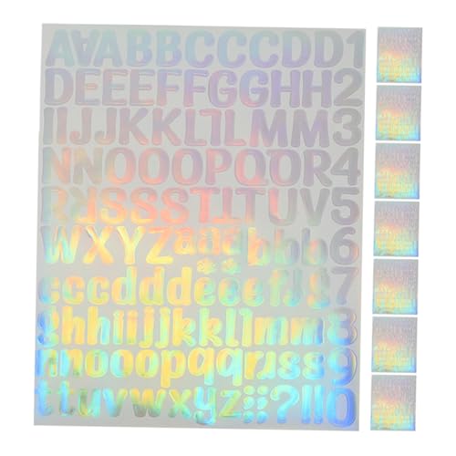 Homoyoyo Holografische Selbstklebende Buchstaben Und Zahlenaufkleber 8 Blatt Wasserfest Für Scrapbooking Selbstgemacht Projekte Kreative Dekorationen von Homoyoyo