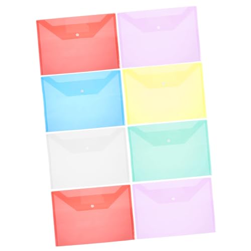 Homoyoyo 8Stücke Dokumentenmappen mit Druckknopf Durchsichtige Aktentaschen für Büro und Schule Praktische Organizer für Dokumente und Quittungen Farblich Gemischt von Homoyoyo