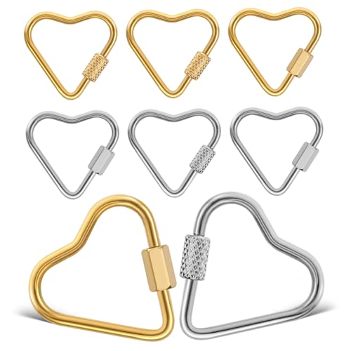 Homoyoyo 8Stücke Herz Karabinerhaken Mit Verschluss Stahlfarbe Und Goldfarbe Karabiner Für DIY Schmuckherstellung Schlüsselanhänger Und Bastelbedarf Homoyoyo 8Stücke Herz Karabinerhaken Mit Verschluss Stahlfarbe Und Goldfarbe Karabiner Für DIY Schmuckherstellung Schlüsselanhänger Und Bastelbedarf von Homoyoyo