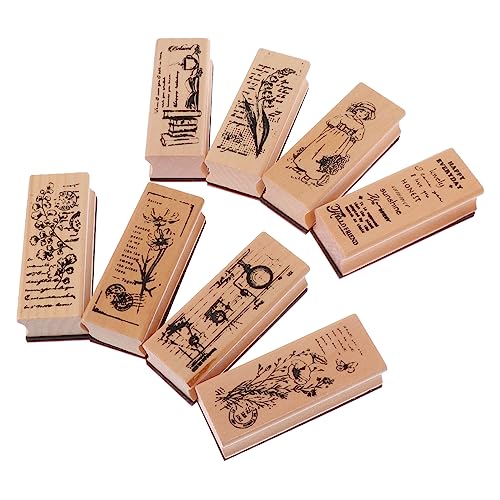Homoyoyo 8Stücke Holzstempel Kreative DIY Stempel für Scrapbooking Journal und Geschenkanhänger Tintenabsorption und Einfache Anwendung Homoyoyo 8Stücke Holzstempel Kreative DIY Stempel für Scrapbooking Journal und Geschenkanhänger Tintenabsorption und Einfache Anwendung von Homoyoyo