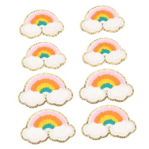 Homoyoyo 8Stücke Regenbogen Stickerei Patches für DIY Kleidung Bunte Applikationen zum Aufbügeln für Jeans Taschen Hüte und Mehr Kreative Flicken für Designs von Homoyoyo