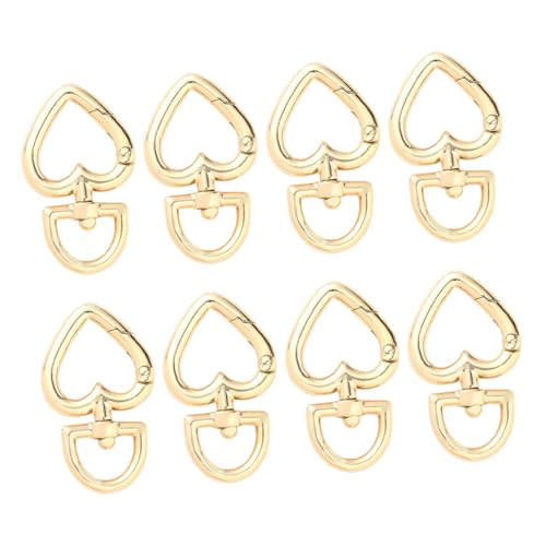 Homoyoyo 8Stücke Teiliges Herzförmiger Metall Schlüsselanhänger Clip Drehbarer Federschnappverschluss für DIY Schmuck Schlüsselbund und Taschenaccessoires von Homoyoyo