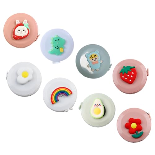 Homoyoyo 8Stücke Teiliges Mini Cartoon Maßband Einziehbare und Flexible Messbänder für DIY Projekte Körpermessungen und Handwerk für Bastler von Homoyoyo