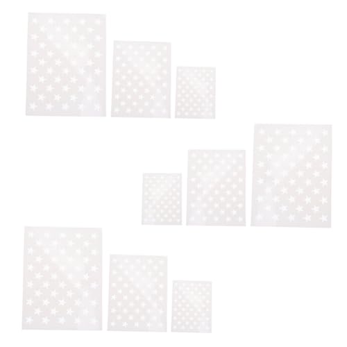 Homoyoyo 9 Blätter Teiliges DIY Sternschablonen aus Robustem Pet Wiederverwendbare Glatte Hollow Star Stencils für Wand Airbrush malerei von Homoyoyo