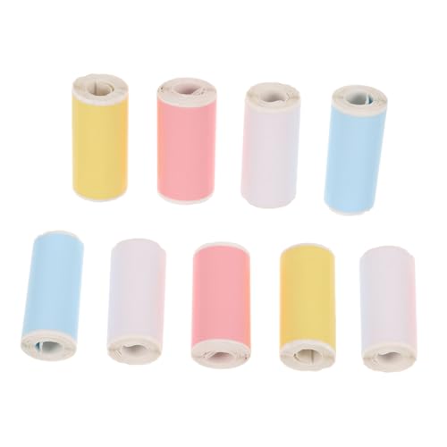 Homoyoyo 9 Rollen Thermopapier Aufkleberrolle Selbstklebend Thermodruck Etikettenpapier für Büro Basteln und Organisation Tragbar und Vielseitig für Labeldruck und Kreative Anwendungen von Homoyoyo