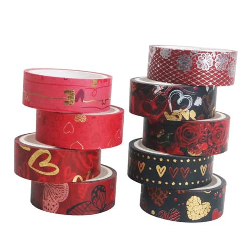 Homoyoyo 9 Rollen Valentinstag Washi Tape DIY Dekorative Klebebänder für Scrapbooking und für Kreative Projekte und Persönliche Gestaltung von Homoyoyo