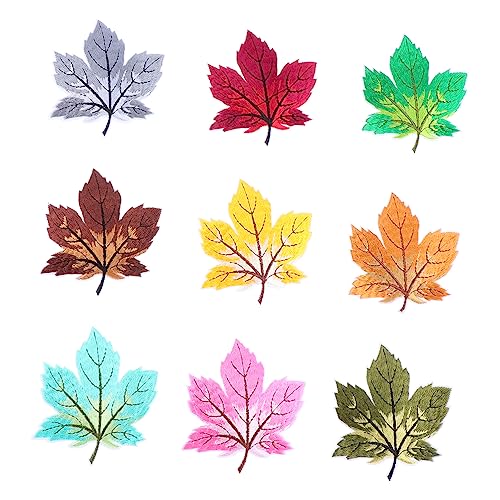 Homoyoyo 9 Stück Ahornblattfleck Herbstlaub zum Basteln Flicken für Kleidung Nähen Jeans-Patches Stickereiflecken bügel jeans patches textilklebe Stoffzubehör Stickerei Applikation Kabel von Homoyoyo