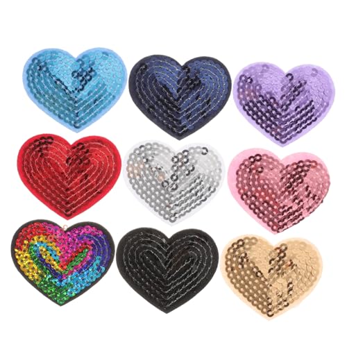 Homoyoyo 9 Stück Teiliges Selbstklebende Herz patches mit Pailletten Vielseitige Aufnäher zum Aufkleben oder Nähen Kleidung Rucksäcke und DIY dekoration Strapazierfähiges Material Homoyoyo 9 Stück Teiliges Selbstklebende Herz patches mit Pailletten Vielseitige Aufnäher zum Aufkleben oder Nähen Kleidung Rucksäcke und DIY dekoration Strapazierfähiges Material von Homoyoyo