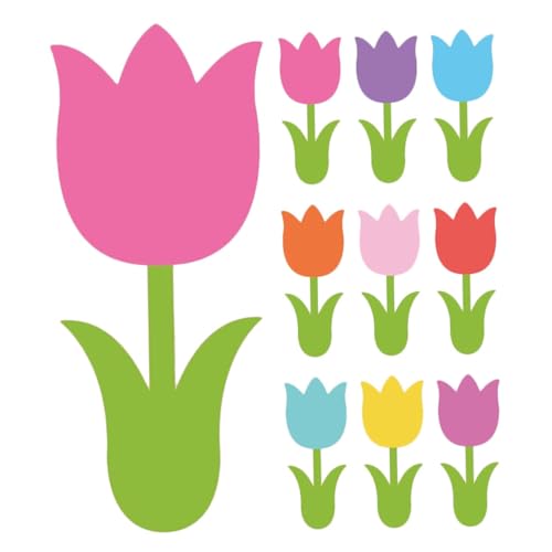 Homoyoyo 90 Stück Frühlingstulpen Blumenausschnitte Bunte Blumenpapierdekorationen Für Zuhause Partys Und Das Klassenzimmer – DIY Basteln Zum Frühlingsfest von Homoyoyo