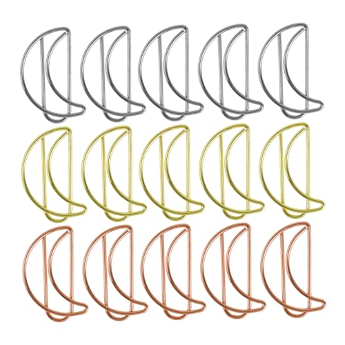 Homoyoyo 90 Stück Teiliges Mondförmige Dekorative Büroklammern Metall Lesezeichen Clips in Gold Roségold und Silber für Schüler Studenten und Büro zur Papierorganisation und Homoyoyo 90 Stück Teiliges Mondförmige Dekorative Büroklammern Metall Lesezeichen Clips in Gold Roségold und Silber für Schüler Studenten und Büro zur Papierorganisation und von Homoyoyo