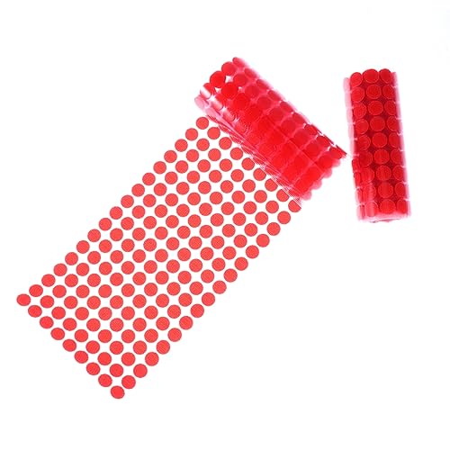 Homoyoyo 900Stücke Klebepunkte Durchmesser Selbstklebende Runde Aufkleber Rot Doppelseitiges Klettband für DIY Projekte und Wanddekoration von Homoyoyo