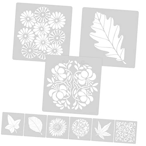 Homoyoyo 9Stücke Teiliges Blumenschablonen für Kreative Wandgestaltung Wiederverwendbare Malerschablonen für DIY Projekte für Zuhause und Freizeitgestaltung von Homoyoyo